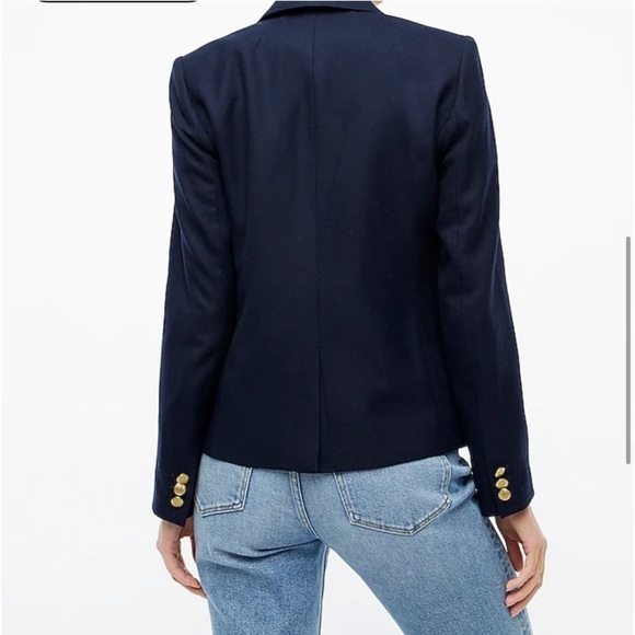 J.Crew Women Academia Schoolboy Blazer Wool Navy Classic Business Office Neutral - Picture 3 of 12
